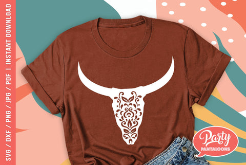 STEER SKULL | western, cowboy style, bohemian SVG SVG Partypantaloons 