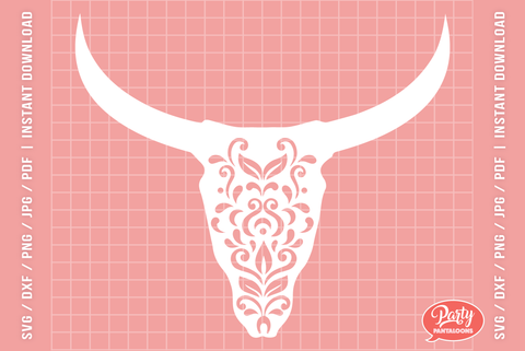 STEER SKULL | western, cowboy style, bohemian SVG SVG Partypantaloons 