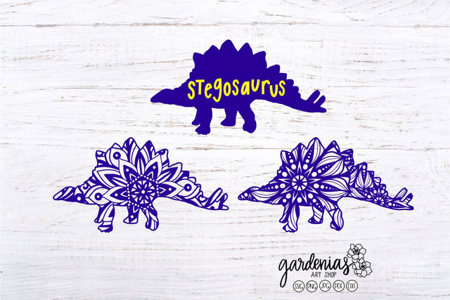 Stegosaurus Dinosaur Mandalas SVG Gardenias Art Shop 