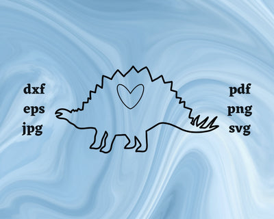 Stegosaurus Heart SVG Cut File SVG Northern Light SVG 