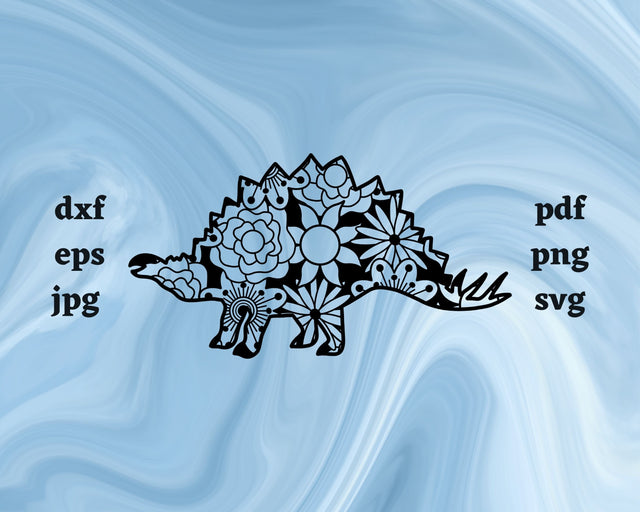 Stegosaurus Mandala SVG Cut File SVG Northern Light SVG 