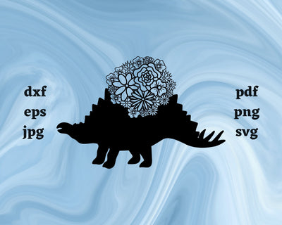 Stegosaurus Mandala SVG Cut File SVG Northern Light SVG 