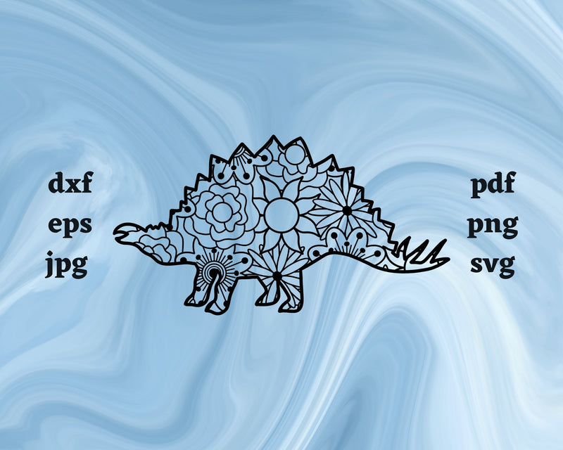 Stegosaurus Mandala SVG Cut File SVG Northern Light SVG 
