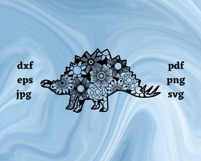 Stegosaurus Mandala SVG Cut File SVG Northern Light SVG 