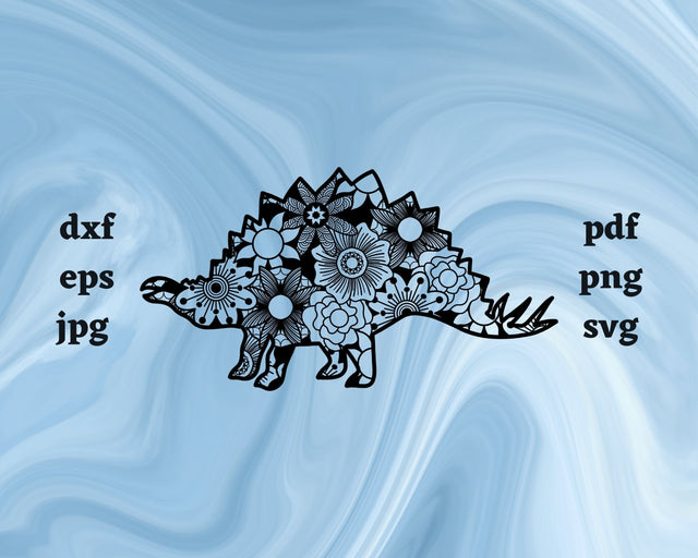 Stegosaurus Mandala SVG Cut File SVG Northern Light SVG 