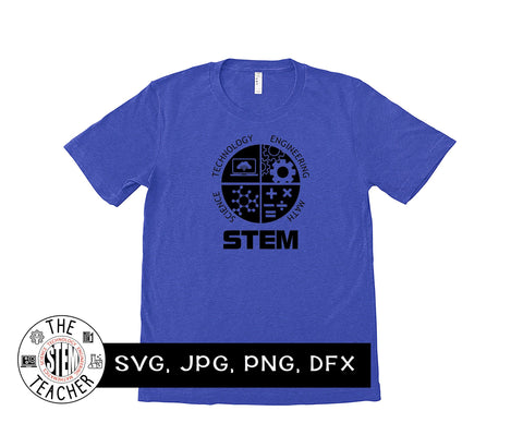 STEM circle SVG, dfx, png, jpg files, Science, Technology, Engineering, Math, Teacher tshirt SVG The STEM Teacher 