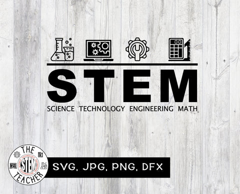 STEM Line SVG, dfx, png, jpg files, Science, Technology, Engineering, Mathematics, Teacher tshirt SVG The STEM Teacher 