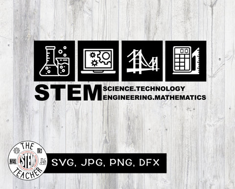 STEM SVG, dfx, png, jpg files, Science, Technology, Engineering, Mathematics, Teacher tshirt SVG The STEM Teacher 