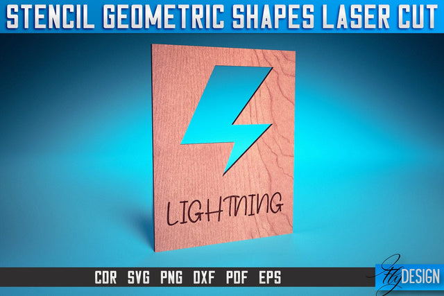 Stencil Geometric Shapes Laser Cut SVG | Stencil Design Laser Cut SVG Design | CNC Files SVG Fly Design 