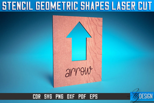 Stencil Geometric Shapes Laser Cut SVG | Stencil Design Laser Cut SVG Design | CNC Files SVG Fly Design 