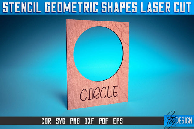 Stencil Geometric Shapes Laser Cut SVG | Stencil Design Laser Cut SVG Design | CNC Files SVG Fly Design 