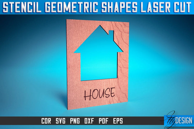 Stencil Geometric Shapes Laser Cut SVG | Stencil Design Laser Cut SVG Design | CNC Files SVG Fly Design 