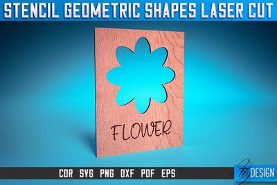 Stencil Geometric Shapes Laser Cut SVG | Stencil Design Laser Cut SVG Design | CNC Files SVG Fly Design 