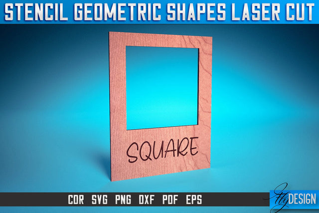 Stencil Geometric Shapes Laser Cut SVG | Stencil Design Laser Cut SVG Design | CNC Files SVG Fly Design 
