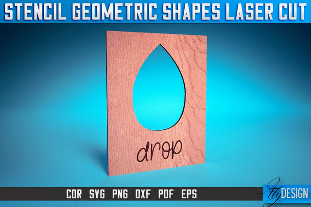 Stencil Geometric Shapes Laser Cut SVG | Stencil Design Laser Cut SVG Design | CNC Files SVG Fly Design 