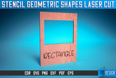 Stencil Geometric Shapes Laser Cut SVG | Stencil Design Laser Cut SVG Design | CNC Files SVG Fly Design 
