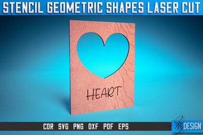 Stencil Geometric Shapes Laser Cut SVG | Stencil Design Laser Cut SVG Design | CNC Files SVG Fly Design 