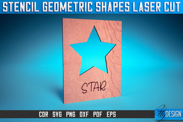 Stencil Geometric Shapes Laser Cut SVG | Stencil Design Laser Cut SVG Design | CNC Files SVG Fly Design 