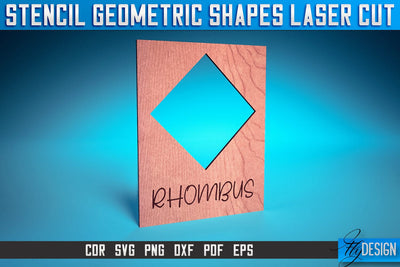 Stencil Geometric Shapes Laser Cut SVG | Stencil Design Laser Cut SVG Design | CNC Files SVG Fly Design 
