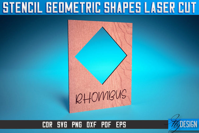 Stencil Geometric Shapes Laser Cut SVG | Stencil Design Laser Cut SVG Design | CNC Files SVG Fly Design 
