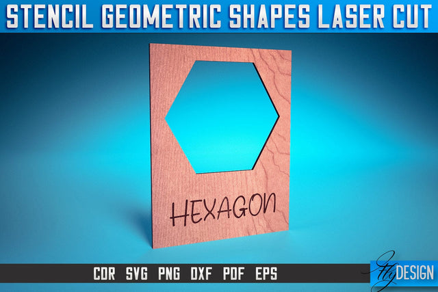 Stencil Geometric Shapes Laser Cut SVG | Stencil Design Laser Cut SVG Design | CNC Files SVG Fly Design 