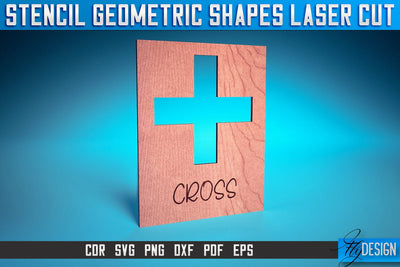 Stencil Geometric Shapes Laser Cut SVG | Stencil Design Laser Cut SVG Design | CNC Files SVG Fly Design 