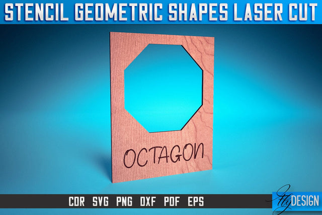 Stencil Geometric Shapes Laser Cut SVG | Stencil Design Laser Cut SVG Design | CNC Files SVG Fly Design 