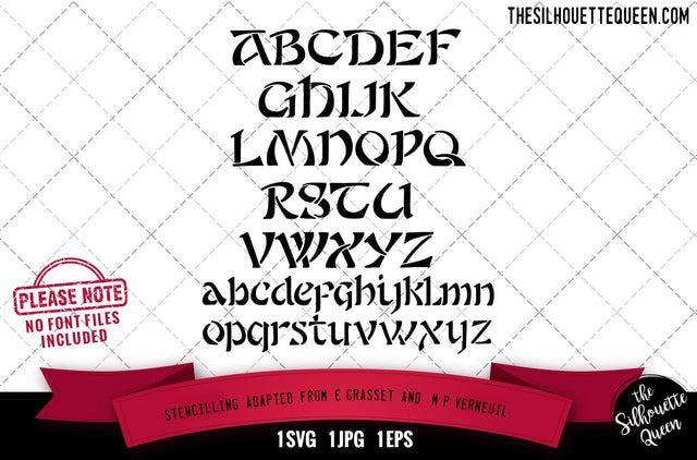 Stencilling E.Grasset And M.P.Verneuil alphabets - ABC letters SVG Loveleen Kaur 