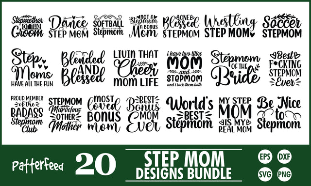 Step Mom SVG Designs Bundle SVG PatternFeed8 