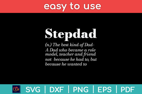Stepdad Definition Stepfather Fathers Day Svg Png Dxf Digital Cutting File SVG Helal 