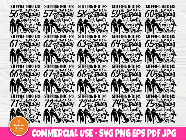 Stepping into my 56-75 Birthday SVG, High Heel Svg SVG TonisArtStudio 