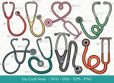 Stethoscope Clipart SVG Cut File | Stethoscope Heart Svg | Nurse Stethoscope Svg | Doctor Stethoscope Svg | Medical Icons Svg | Stethoscope Svg | Stethoscope Svg Bundle SVG ETC Craft 