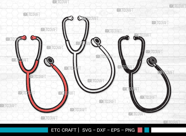 Stethoscope Clipart SVG, Stethoscope Heart Svg, Nurse Stethoscope Svg, Doctor Stethoscope Svg, Medical Icons Svg, Stethoscope Svg, Stethoscope Clipart SVG ETC Craft 
