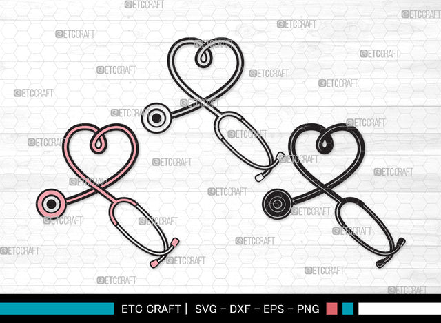 Stethoscope Clipart SVG, Stethoscope Heart Svg, Nurse Stethoscope Svg, Doctor Stethoscope Svg, Medical Icons Svg, Stethoscope Svg, Stethoscope Clipart SVG ETC Craft 