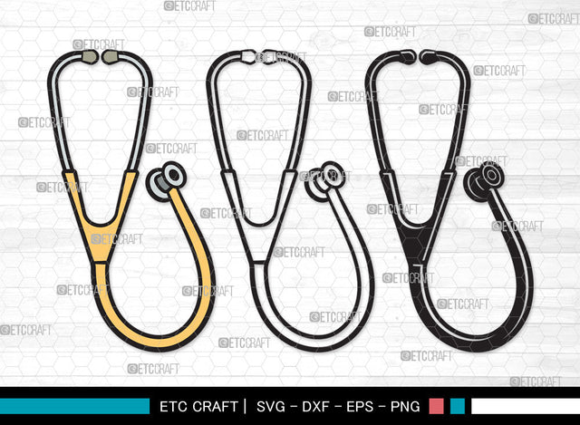 Stethoscope Clipart SVG, Stethoscope Heart Svg, Nurse Stethoscope Svg, Doctor Stethoscope Svg, Medical Icons Svg, Stethoscope Svg, Stethoscope Clipart SVG ETC Craft 