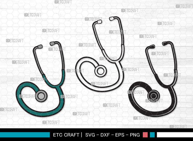 Stethoscope Clipart SVG, Stethoscope Heart Svg, Nurse Stethoscope Svg, Doctor Stethoscope Svg, Medical Icons Svg, Stethoscope Svg, Stethoscope Clipart SVG ETC Craft 