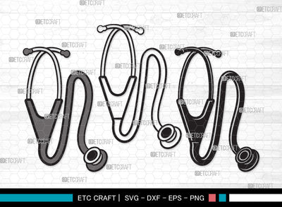 Stethoscope Clipart SVG, Stethoscope Heart Svg, Nurse Stethoscope Svg, Doctor Stethoscope Svg, Medical Icons Svg, Stethoscope Svg, Stethoscope Clipart SVG ETC Craft 