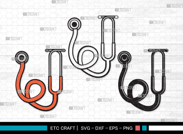 Stethoscope Clipart SVG, Stethoscope Heart Svg, Nurse Stethoscope Svg, Doctor Stethoscope Svg, Medical Icons Svg, Stethoscope Svg, Stethoscope Clipart SVG ETC Craft 