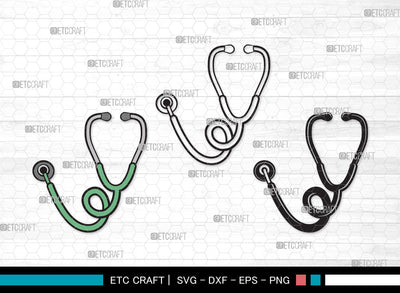 Stethoscope Clipart SVG, Stethoscope Heart Svg, Nurse Stethoscope Svg, Doctor Stethoscope Svg, Medical Icons Svg, Stethoscope Svg, Stethoscope Clipart SVG ETC Craft 
