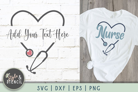 Stethoscope Heart SVG - PNG, DXF, SVG, EPS, Cut File SVG Style and Stencil 