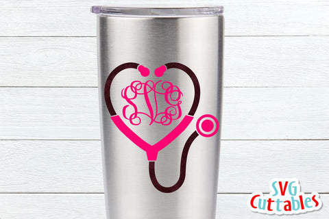 Stethoscope Monogram frame SVG Svg Cuttables 