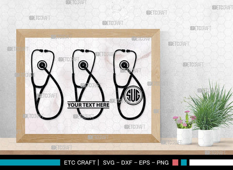Stethoscope Monogram, Stethoscope Silhouette, Stethoscope SVG, Nurse Stethoscope Svg, Doctor Stethoscope Svg, Medical Icons Svg, SB00158 SVG ETC Craft 