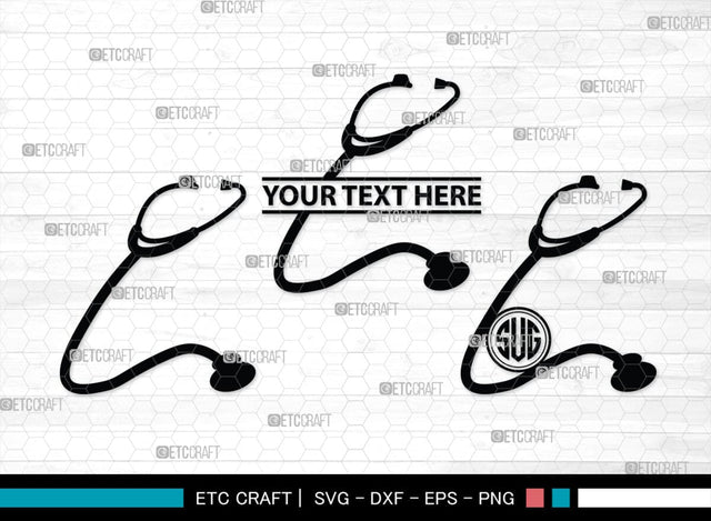 Stethoscope Monogram, Stethoscope Silhouette, Stethoscope SVG, Nurse Stethoscope Svg, Doctor Stethoscope Svg, Medical Icons Svg, SB00158 SVG ETC Craft 