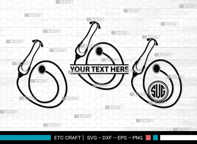 Stethoscope Monogram, Stethoscope Silhouette, Stethoscope SVG, Nurse Stethoscope Svg, Doctor Stethoscope Svg, Medical Icons Svg, SB00158 SVG ETC Craft 