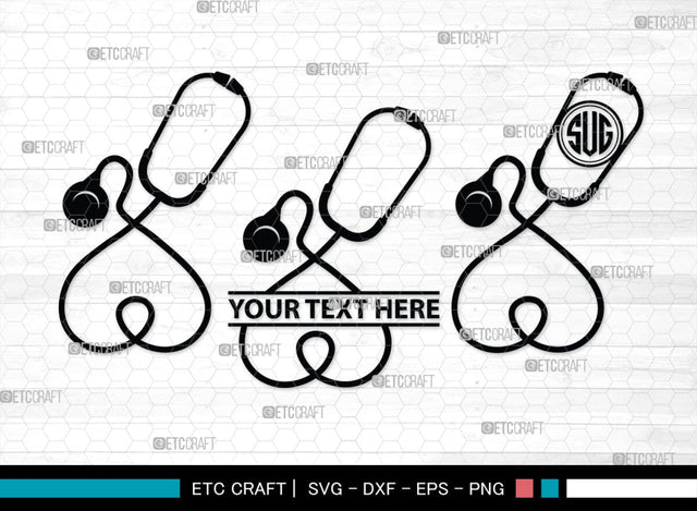 Stethoscope Monogram, Stethoscope Silhouette, Stethoscope SVG, Nurse Stethoscope Svg, Doctor Stethoscope Svg, Medical Icons Svg, SB00158 SVG ETC Craft 