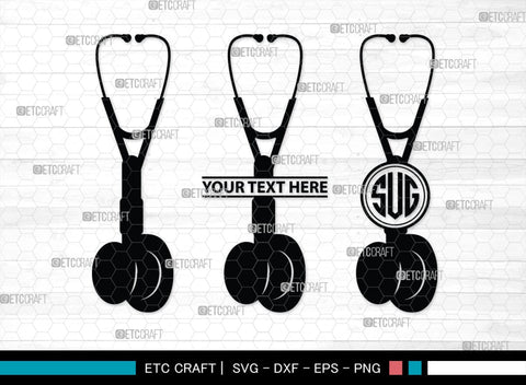 Stethoscope Monogram, Stethoscope Silhouette, Stethoscope SVG, Nurse Stethoscope Svg, Doctor Stethoscope Svg, Medical Icons Svg, SB00158 SVG ETC Craft 
