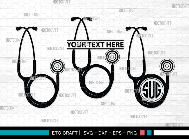 Stethoscope Monogram, Stethoscope Silhouette, Stethoscope SVG, Nurse Stethoscope Svg, Doctor Stethoscope Svg, Medical Icons Svg, SB00158 SVG ETC Craft 