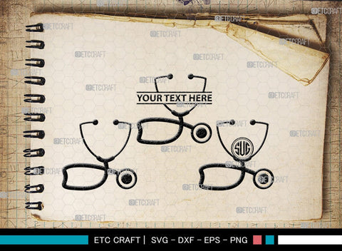 Stethoscope Monogram, Stethoscope Silhouette, Stethoscope SVG, Nurse Stethoscope Svg, Doctor Stethoscope Svg, Medical Icons Svg, SB00158 SVG ETC Craft 