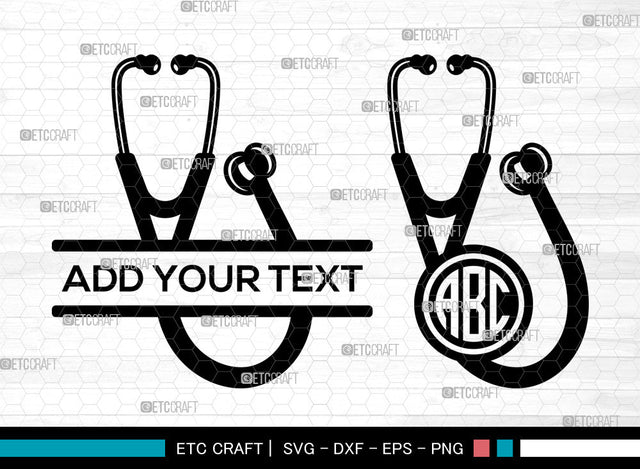 Stethoscope Monogram SVG, Circle Monogram, Nursing Svg, Stethoscope Icon Svg, Doctor Stethoscope Svg, Stethoscope SVG ETC Craft 