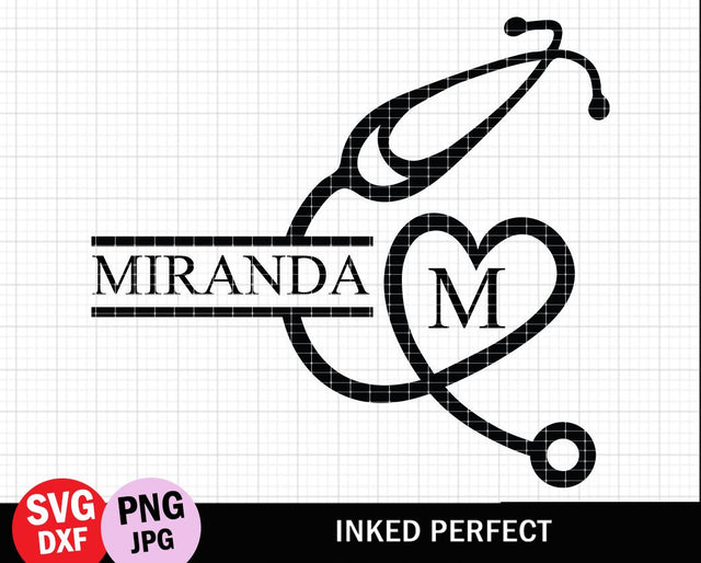 Stethoscope Monogram SVG Inked Perfect 
